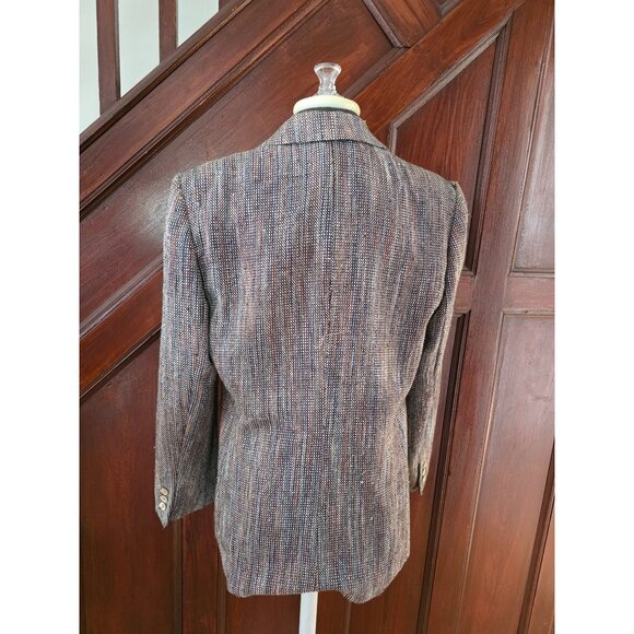 Christian Dior Womens Tweed Blazer Jacket Single Button Multicolor Size 8 - Picture 2 of 8